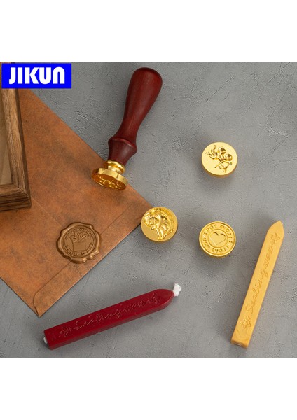 D Jıkun Mühür Mumu Pullar Retro Mektup Damga Seti Hediye Antika Ahşap Sızdırmazlık Scrapbooking Sollos Stempel Zanaat Düğün Dekoratif (Yurt Dışından) fırsatları