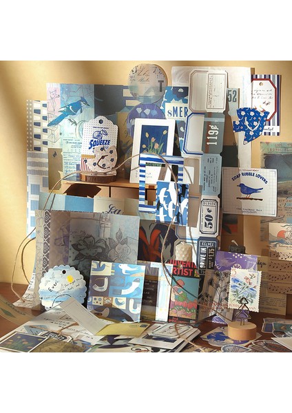 Bir Yoofun 86 Adet/grup Çok Malzeme Scrapbooking Kolaj Önemsiz Günlük Kaydı Malzeme Çantası 1 M Halat Çıkartmalar Malzeme Kağıtları (Yurt Dışından)