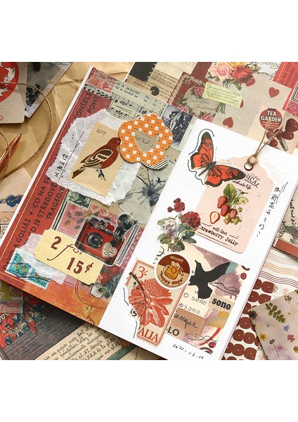 Bir Yoofun 86 Adet/grup Çok Malzeme Scrapbooking Kolaj Önemsiz Günlük Kaydı Malzeme Çantası 1 M Halat Çıkartmalar Malzeme Kağıtları (Yurt Dışından)