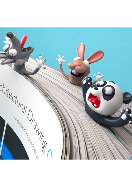 Panda 3D Hayvan Kitap Ayracı Orijinal Pvc Yaratıcı Metin Sevimli Komik Kedi Kırtasiye Oluşturun (Yurt Dışından)