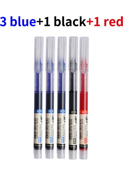 3 Mavi 1 Siyah 1 Kırmızı 5/10 Adet Sınav Imza Tükenmez Kalem 0.5mm Siyah Mavi Mürekkep Yüksek Kapasiteli Jel Kalemler Yazma Okul Ofis Kırtasiye Malzemeleri (Yurt Dışından)