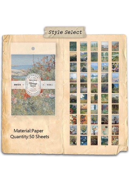 B 50 Sayfa 50 Sayfa Yağlıboya Manzara Malzeme Kağıt Kolaj Günlük Sanat El Sanatları Scrapbooking Dıy (Yurt Dışından)