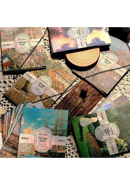 B 50 Sayfa 50 Sayfa Yağlıboya Manzara Malzeme Kağıt Kolaj Günlük Sanat El Sanatları Scrapbooking Dıy (Yurt Dışından) modelleri