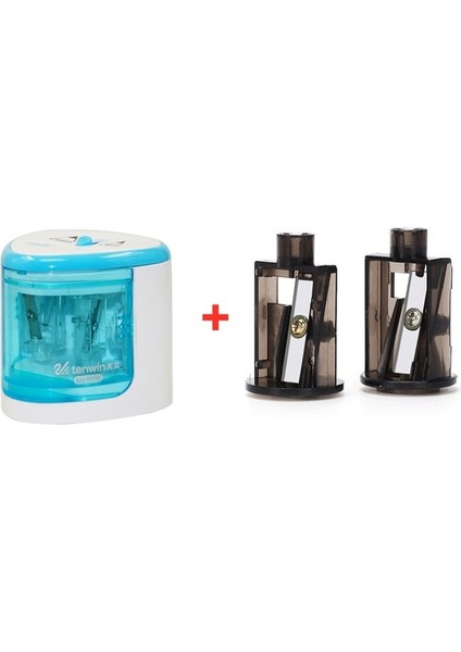 Mavi Eklemek Tutucu Otomatik Kalemtıraş Iki Delikli Elektrikli Dokunmatik Anahtarı Kalemtıraş Kırtasiye Ev Ofis Okul Malzemeleri (Yurt Dışından)