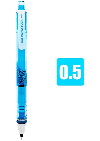 Mavi Unı Kuru Toga Mekanik Kurşun Kalemler M5-450T 0.5mm Otomatik Döndürme Kırılma Önleyici Çekirdek (Yurt Dışından)