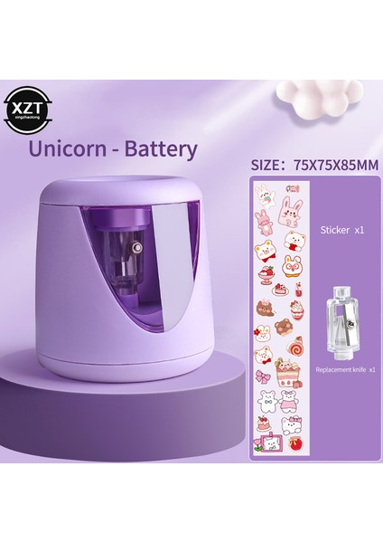 Mor Sevimli Elektrikli Otomatik Kalemtıraş Erkek Kız Kalemtıraş Kalem Renkli Kalem Okul Ofis Ev Kırtasiye (Yurt Dışından)