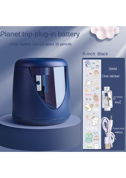 Mavi USB Otomatik Elektrikli Kalemtıraş Ağır USB Mekanik Çocuklar Kızlar Için Okul Kırtasiye Ofis ve Kırtasiye (Yurt Dışından)