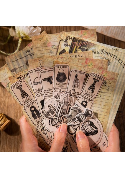 Bir Yoofun 60 Adet/grup Vintage Moda Giyinmiş Bayanlar Antika Koleksiyonları Retro Elbise Malzeme Kağıtları Dergisi Scrapbooking Planlayıcısı (Yurt Dışından)