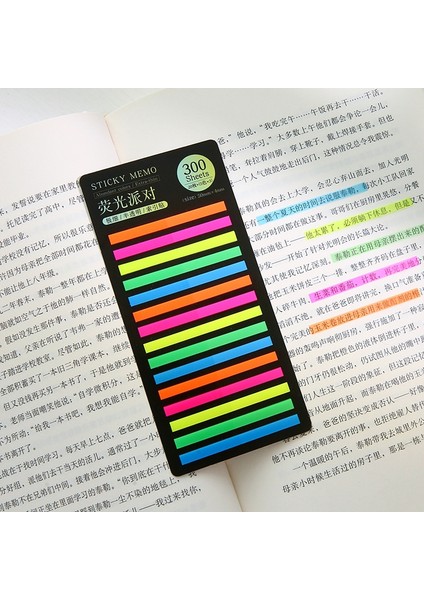 Sy-Jxbtm-01 300 Yaprak Sevimli Ultra-Ince Floresan Etiket Çıkartmaları Saydam Su Geçirmez Sınıflandırma Işareti Yapışkan Notlar Kawaii Kırtasiye (Yurt Dışından) fiyatları