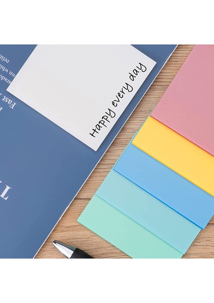 7.6x7.6 cm Mavi Şeffaf Yapışkan Notlar 50 Yaprak Su Geçirmez Pet Kendinden Yapışkanlı Şeffaf Bloknot Not Kağıtları Okul Öğrenci Ofis Kırtasiye (Yurt Dışından)