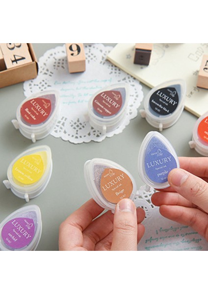 07 Yaratıcı Yağ Lastik Damga Pedleri Öğrenci Mürekkep Pedi Scrapbooking Kawaii Su Damlası Şekli Mürekkep Pedi Okul Ofis Malzemeleri Kırtasiye (Yurt Dışından) fırsatları