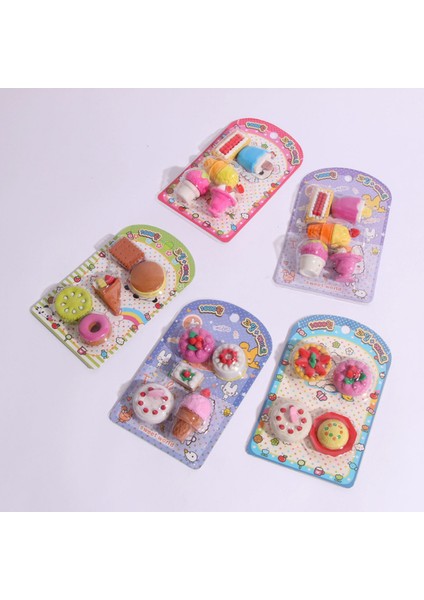 Rastgele Teslimat Kawaii Yaratıcı Gıda Kek Silgi Noel Çocuk Hediye Dondurma Hamburger Lolipop Ayrılabilir Kauçuk Silgi Kırtasiye (Yurt Dışından)