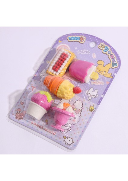 Rastgele Teslimat Kawaii Yaratıcı Gıda Kek Silgi Noel Çocuk Hediye Dondurma Hamburger Lolipop Ayrılabilir Kauçuk Silgi Kırtasiye (Yurt Dışından) fırsatları
