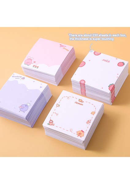 Çilek 230 Yaprak Kawaii Süt Karton Not Defteri Not Defteri Yapışkan Notlar Çıkarılabilir Kutulu Yapışkan Not Kağıdı Mesaj Kağıdı Ofis Not Etiketi (Yurt Dışından)