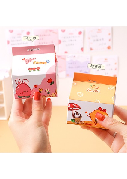 Çilek 230 Yaprak Kawaii Süt Karton Not Defteri Not Defteri Yapışkan Notlar Çıkarılabilir Kutulu Yapışkan Not Kağıdı Mesaj Kağıdı Ofis Not Etiketi (Yurt Dışından)