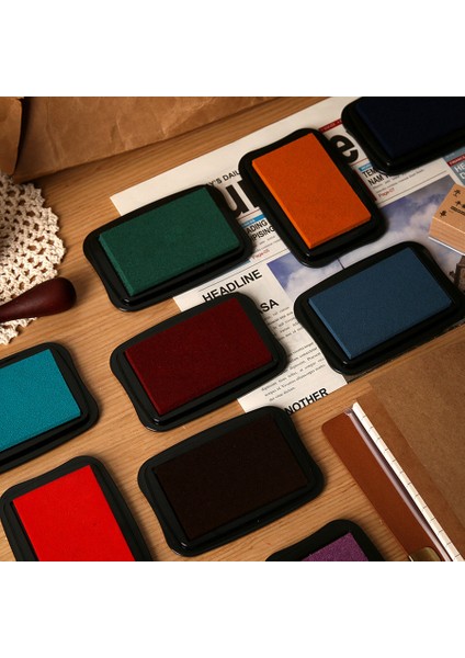 E Mr Kağıt 12 Renk Vintage Düz Renkli Mürekkep Pedi Yaratıcı Dıy El Hesabı Dekorasyon Parmak Damga Inkpad Aksesuarları Kırtasiye (Yurt Dışından) indirimleri