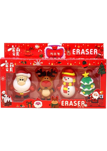Kırmızı Noel Çocuk Hediyeleri Noel Baba Şekli Silgi Karikatür Şekli Silgi Öğrenci Yaratıcı Kırtasiye Ödülleri Ofis Malzemeleri (Yurt Dışından)