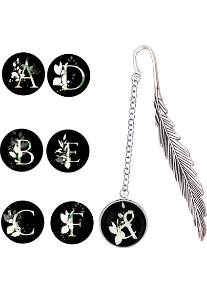 Stil 6 Metal Imi Kitap Ayracı Majuscule Harfler Kolye Çiçek Dekor ile Alfabe Okuma Malzemeleri Hediye Için Kişiselleştirilmiş Isim Tasarımı (Yurt Dışından) modelleri