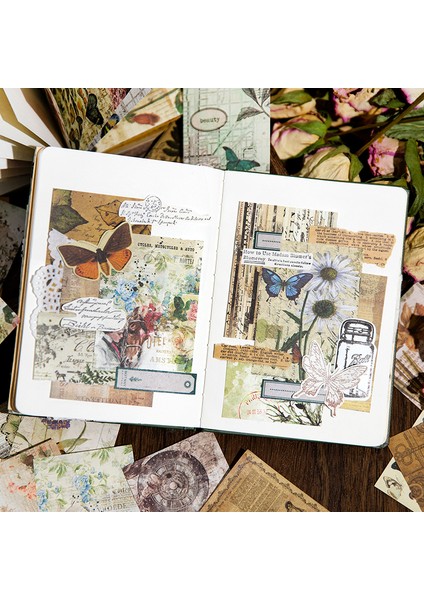 E Yoofun 100 Sayfa Retro Koleksiyonu Malzeme Kağıt Dekor Scrapbooking Günlüğü Albümü Telefon Etiketi Dergisi Planlayıcısı Arka Plan Kağıtları (Yurt Dışından) indirimleri