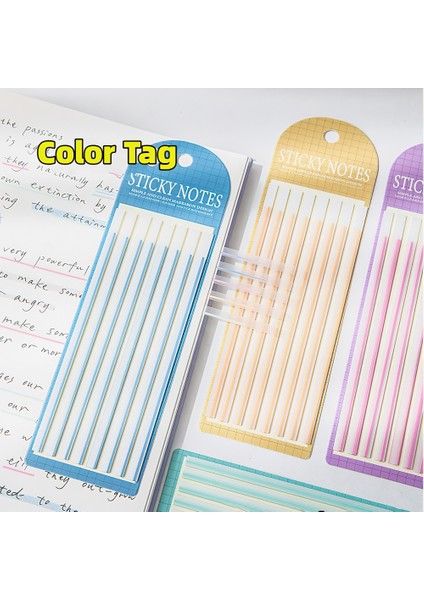 Krem Mavi 1 Adet Macaron Renkli Yapışkan Şeritler Notlar 160 Sayfa Floresan Pet Bloknot Endeksi Çıkartmalar Ofis F7400 (Yurt Dışından) modelleri
