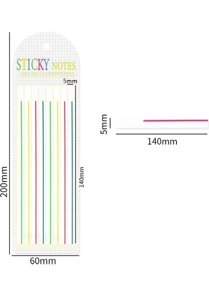 Gökkuşağı 1 Adet Macaron Renkli Yapışkan Şeritler Notlar 160 Sayfa Floresan Pet Bloknot Endeksi Çıkartmalar Ofis F7400 (Yurt Dışından)