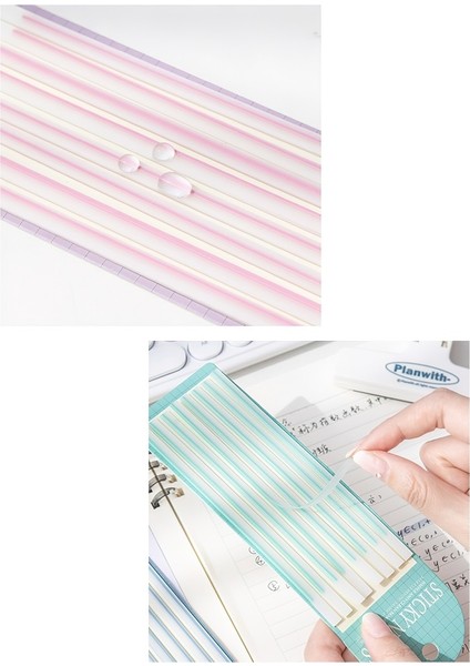 Gökkuşağı 1 Adet Macaron Renkli Yapışkan Şeritler Notlar 160 Sayfa Floresan Pet Bloknot Endeksi Çıkartmalar Ofis F7400 (Yurt Dışından)
