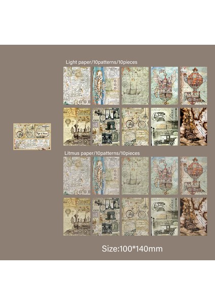 C Journamm 20 Adet/paket Vintage Malzemeler Dekor Kağıt Dıy Scrapbooking Sanat Kolaj Önemsiz Dergisi Arka Plan Dekoratif Turnusol Kağıdı (Yurt Dışından)