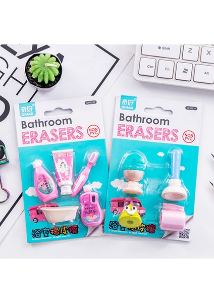 Rastgele Gönderilen 4 Adet Banyo Serisi Silgi Kawaii Kalem Silgisi Yaratıcı Çocuklar Için Komik Silgiler Promosyon Öğrenci Kırtasiye Okul Malzemeleri (Yurt Dışından)