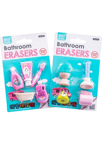 Rastgele Gönderilen 4 Adet Banyo Serisi Silgi Kawaii Kalem Silgisi Yaratıcı Çocuklar Için Komik Silgiler Promosyon Öğrenci Kırtasiye Okul Malzemeleri (Yurt Dışından)