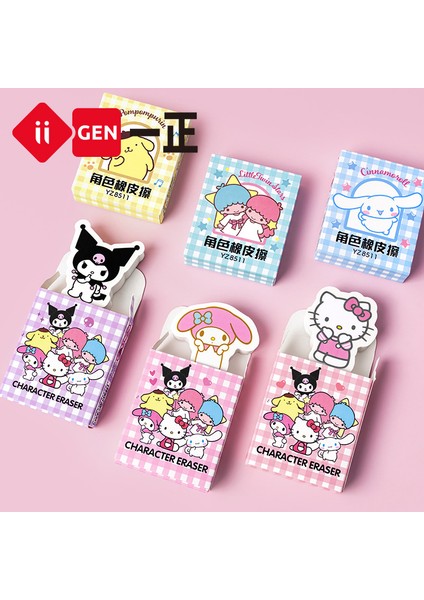 24PCS1 Ekran Kutusu 24PCS Hello Kitty Kawaii My Melody Kuromi Çizgi Film Bebeği Silgi Anime Kız Kalp Yaratıcı Öğrenci Kırtasiye (Yurt Dışından) modelleri