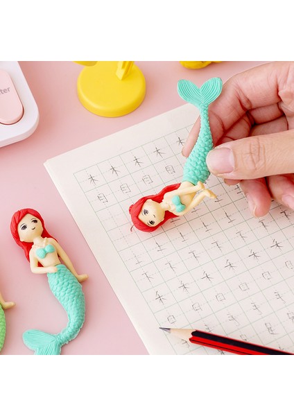 Denizkızı Silgi 4 Adet/grup Sevimli Denizkızı Prenses Silgi Kawaii Karikatür Kalem Montajlı Silgi Kızlar Çocuklar Kırtasiye Ofis Okul Malzemeleri (Yurt Dışından) modelleri