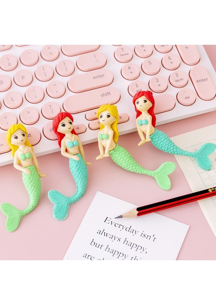 Denizkızı Silgi 4 Adet/grup Sevimli Denizkızı Prenses Silgi Kawaii Karikatür Kalem Montajlı Silgi Kızlar Çocuklar Kırtasiye Ofis Okul Malzemeleri (Yurt Dışından) fırsatları
