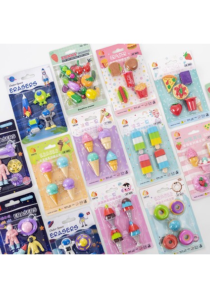 8 Takım 8 Takım/grup Yaratıcı Gıda Hayvan Astronot Araba Kauçuk Silgi Takım Elbise/öğrenci Çocuk Noel Hediyesi Ödül Kırtasiye (Yurt Dışından) modelleri