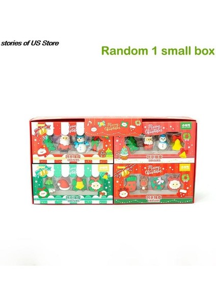 1 Adet Rastgele Renk 1 Takım Mini Silgi Noel Sevimli Çocuk Için Silgi Kardan Adam Mini Silgi Seti Noel Kırtasiye (Yurt Dışından)