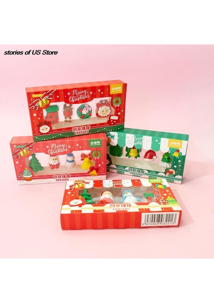 1 Adet Rastgele Renk 1 Takım Mini Silgi Noel Sevimli Çocuk Için Silgi Kardan Adam Mini Silgi Seti Noel Kırtasiye (Yurt Dışından)