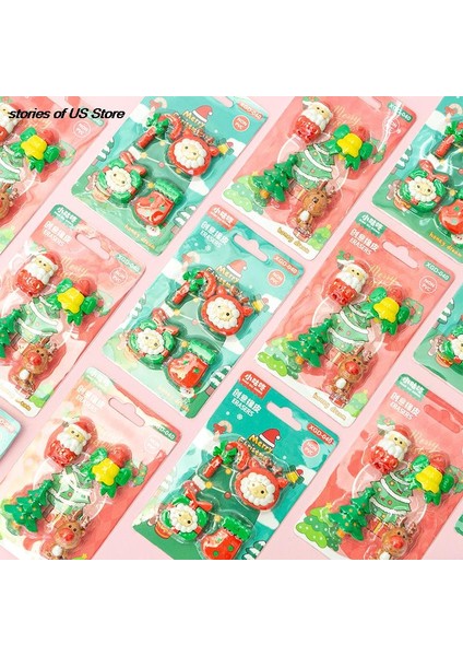 1 Adet Rastgele Renk 1 Takım Mini Silgi Noel Sevimli Çocuk Için Silgi Kardan Adam Mini Silgi Seti Noel Kırtasiye (Yurt Dışından)