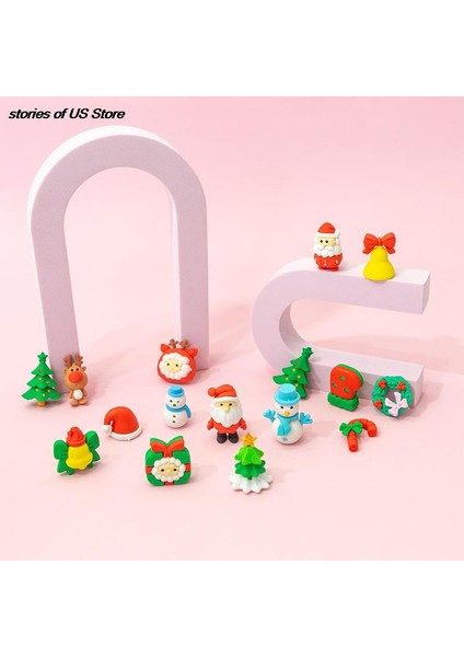 1 Adet Rastgele Renk 1 Takım Mini Silgi Noel Sevimli Çocuk Için Silgi Kardan Adam Mini Silgi Seti Noel Kırtasiye (Yurt Dışından)