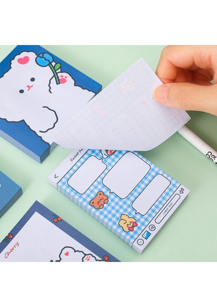 J 80 Yaprak/set Kawaii Şanslı Kız Yapışkan Notlar Not Defteri Günlüğü Kırtasiye Ince Dilim Karalama Defteri Dekorasyon Sevimli Ayı Yapışkan Notlar (Yurt Dışından)