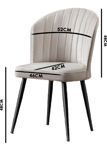 Rubi Sandalye - Babyface Krem - Siyah Metal Ayak modelleri