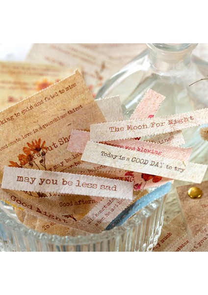Stil 5 Vintage Ingilizce Metin Malzemesi Kağıt Şerit Çiçek Dekoratif Scrapbooking Kolaj Malzeme Etiket Günlüğü Önemsiz Günlük Kaydı Planlayıcısı (Yurt Dışından) modelleri