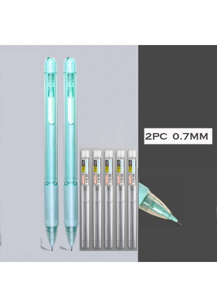 2 Adet 0.7mm Mg 0.5/0.7mm Metal Otomatik Kalem Seti Mekanik Kurşun Kalem Çizim Hb Grafit Kurşun Okul Malzemeleri Için (Yurt Dışından)