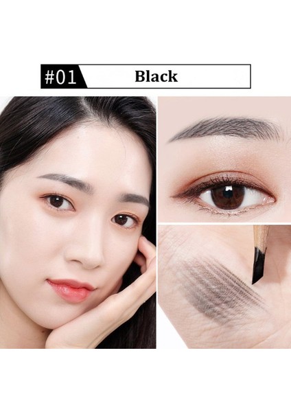 01 Siyah Su Geçirmez Kaş Kalemi Çekme Kablosu Işaretleme, Anahat, Dövme Tonu Makyajı ve Microblading Kaş Pmu Için Soyulabilir Kaş Kalemi (Yurt Dışından)