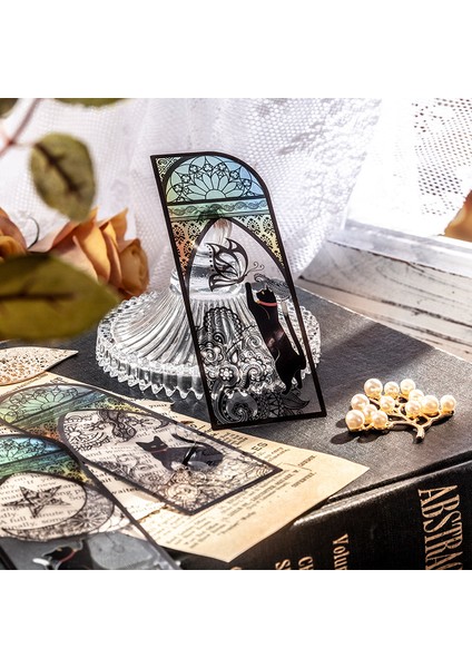 B 6 Adet/takım Iyi Günler Plastik Imleri Siyah Kedi Okuma Kitap Ayracı Scrapbooking Deco Öğretmen Hediyeler Okul Kırtasiye Malzemeleri (Yurt Dışından) indirimleri