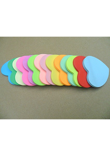 E 50 Yaprak Renkli Kalp Yapışkan Kırtasiye Etiket Bookmarker Kalp Şekli Bloknot Yapışkan Notlar Mesaj Pad Sticker Çok Renkli (Yurt Dışından)