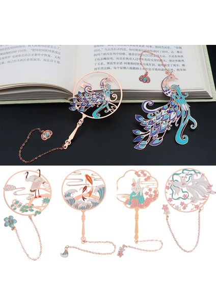 Stil 4 Okul Ofis Malzemeleri Kırtasiye Kolye Püskül Metal Tavuskuşu Grubu Fan Şekli Pirinç Imi Sayfalandırma Mark Kitap Klibi (Yurt Dışından) fiyatları