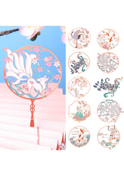 Stil 4 Okul Ofis Malzemeleri Kırtasiye Kolye Püskül Metal Tavuskuşu Grubu Fan Şekli Pirinç Imi Sayfalandırma Mark Kitap Klibi (Yurt Dışından) modelleri