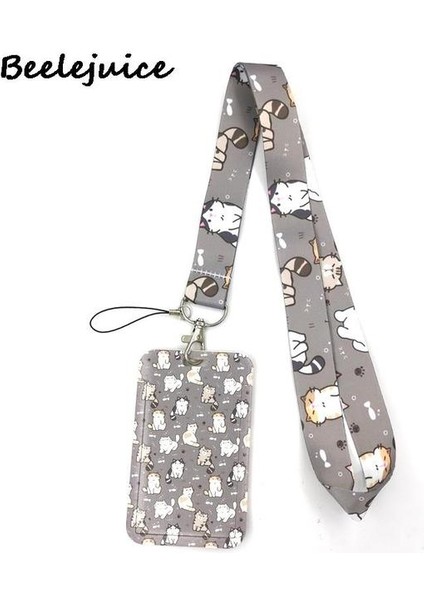 Boyun Askısı Tutucu Gri Güzel Sevimli Kediler Sanat Karikatür Anime Moda Boyunluklar Otobüs Kımlık Adı Çalışma Kartı Tutucu Aksesuarları Süslemeleri Çocuklar Hediyeler (Yurt Dışından) fiyatları