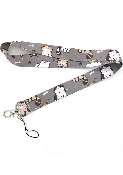 Boyun Askısı Tutucu Gri Güzel Sevimli Kediler Sanat Karikatür Anime Moda Boyunluklar Otobüs Kımlık Adı Çalışma Kartı Tutucu Aksesuarları Süslemeleri Çocuklar Hediyeler (Yurt Dışından) modelleri
