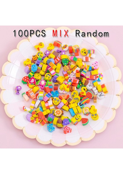 100 Adet Mix Rastgele 100 Adet Mini Kalem Kauçuk Yaratıcı Çocuk Hayvan Meyveli Kek Noel Silgiler Çocuklar Için Kawaii Dekoratif Kırtasiye Ödülleri (Yurt Dışından)