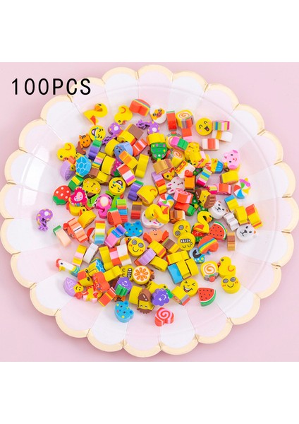 100 Adet Mix Rastgele 100 Adet Mini Kalem Kauçuk Yaratıcı Çocuk Hayvan Meyveli Kek Noel Silgiler Çocuklar Için Kawaii Dekoratif Kırtasiye Ödülleri (Yurt Dışından)